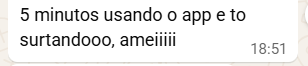 5 minutos usando o app e to surtandooo, ameiiiii